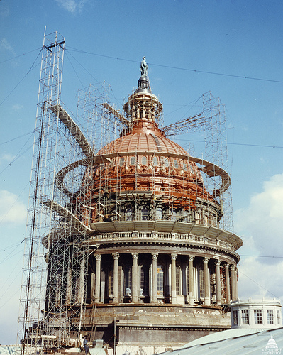 Scaffolding at Capitol Dome near 1959.